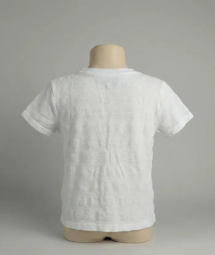 T-shirt Blanc Orchestra - 4 ans (104 cm) - Effet Texturé & Poche - photo numéro 2