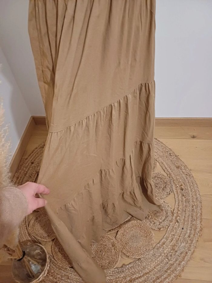 Robe longue beige smockée taille S/M/L 36/38/40 - photo numéro 3