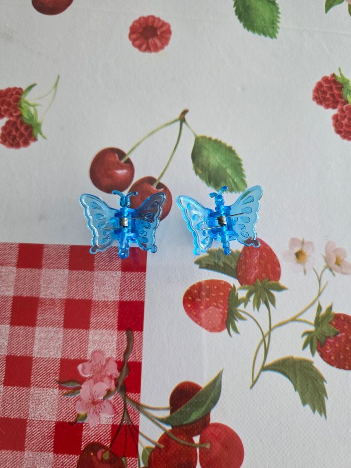 MOYENNE PINCE PAPILLONS 🦋 🦋 BLEU TURQUOISE - photo numéro 4