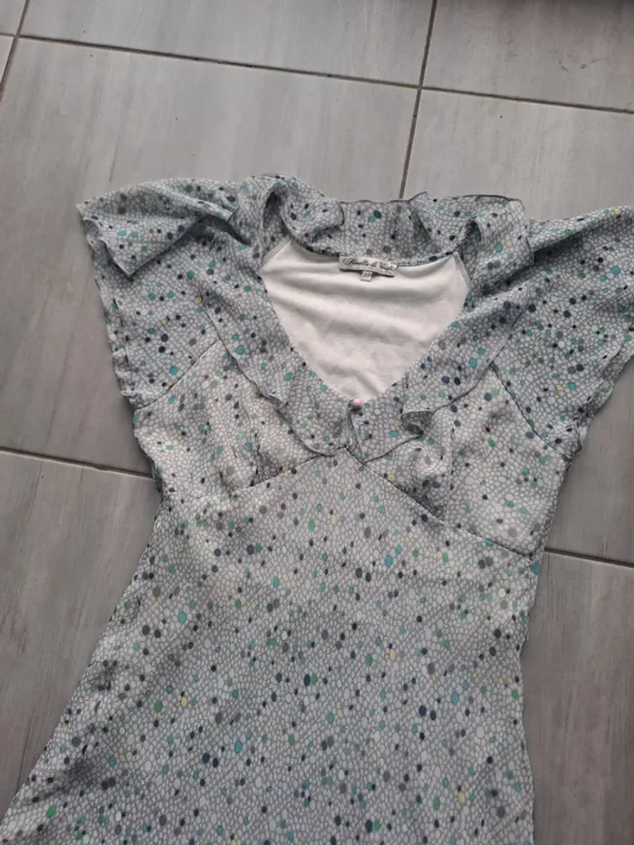 Robe midi à volant gris Taille 40 - photo numéro 3