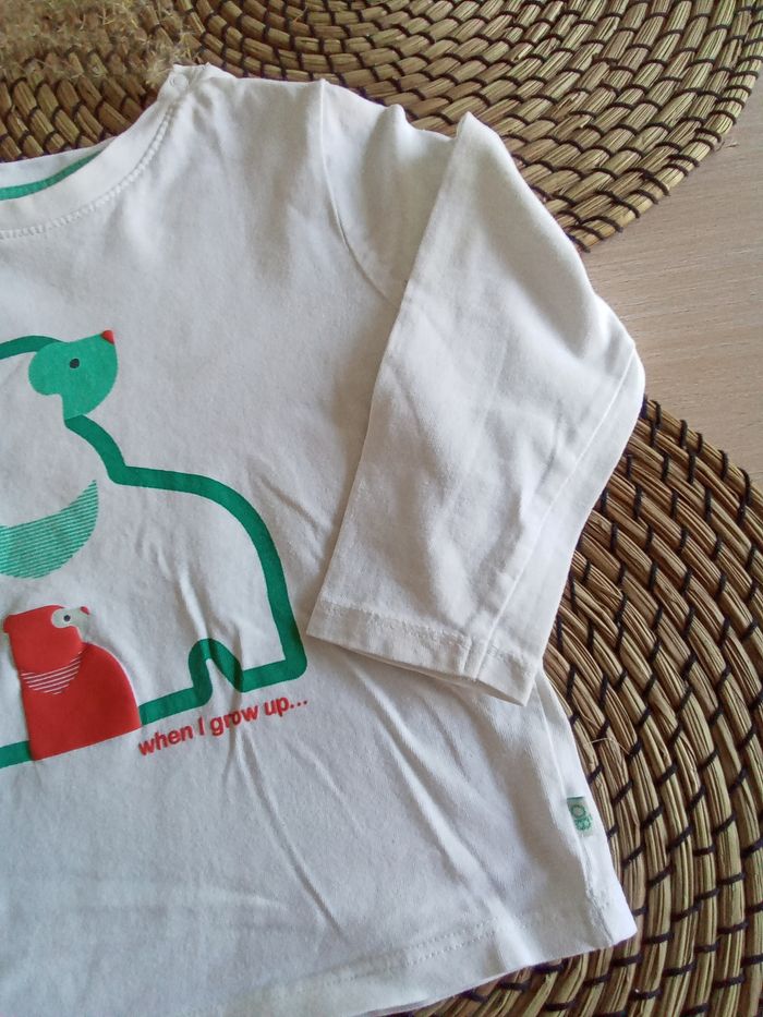 Tee shirt manches longues imprimé Obaibi taille 18/24 mois - photo numéro 3