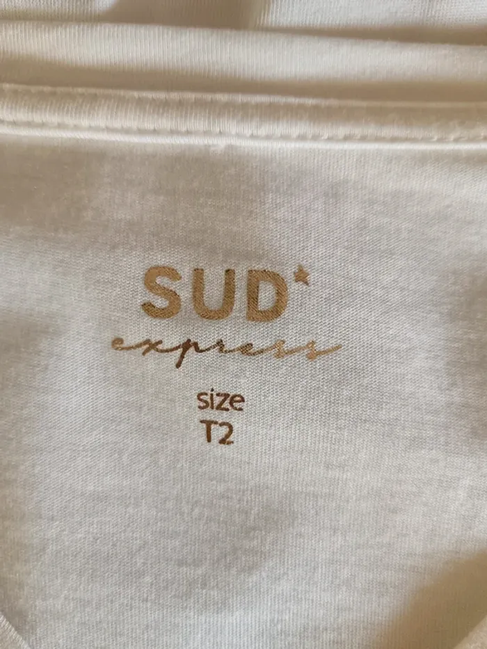 T-shirt blanc crochet Sud Express - photo numéro 8
