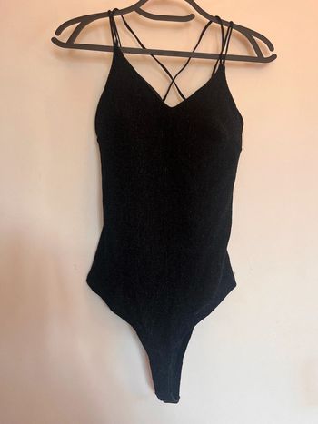 Body noir pailleté taille unique fête soirée