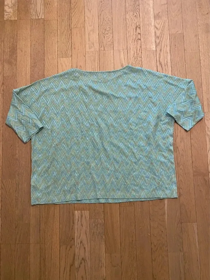 Top overize turquoise et doré Missoni taille M - photo numéro 6