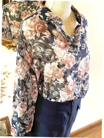 Sublime Haut manche longue Transparent Floral Sophyline taille M/L
