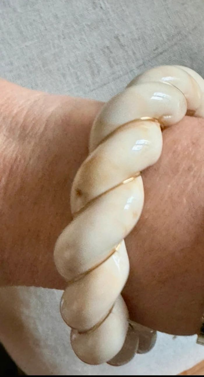 Bracelet jonc mile Mila torsadé fil or acier inoxydable taille M mile Mila - photo numéro 2
