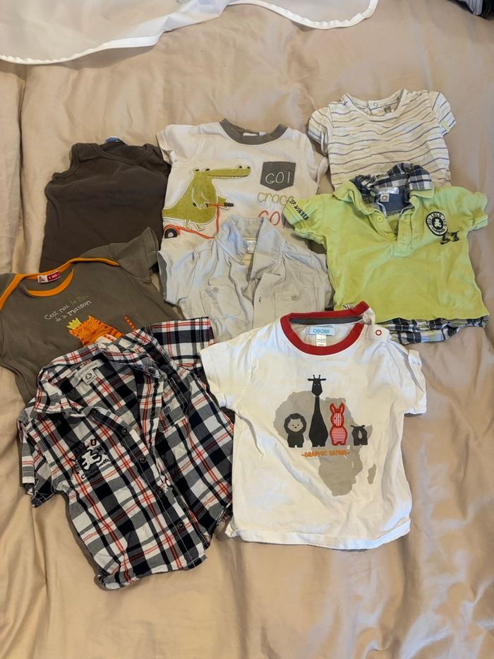 Lot de t-shirts manches courtes garçon 6 mois