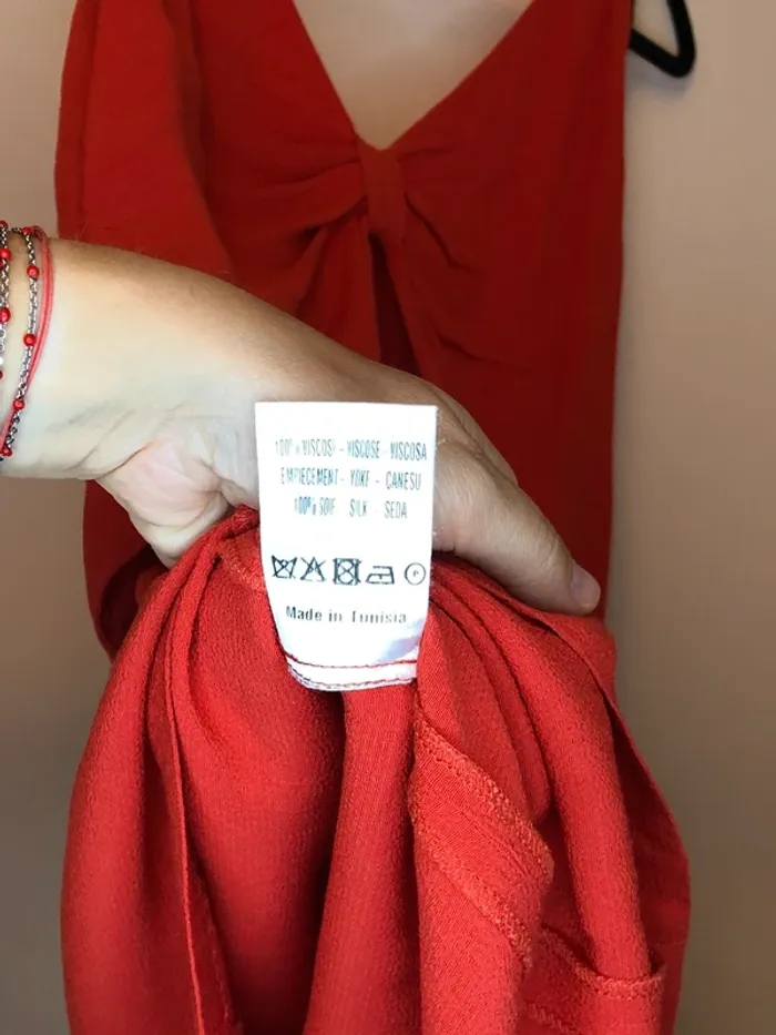 Robe orange fluide type soie Sandro taille 2 - photo numéro 7
