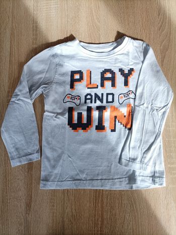 T-shirt manches longues blanc - 6 ans garçon