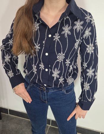 Chemise fleurie bleue taille S/M