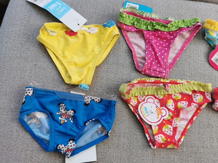 Lot de 7 culottes bas de maillot de bain neuf avec étiquettes 6 mois 9 mois 1 an 12mois - photo numéro 2