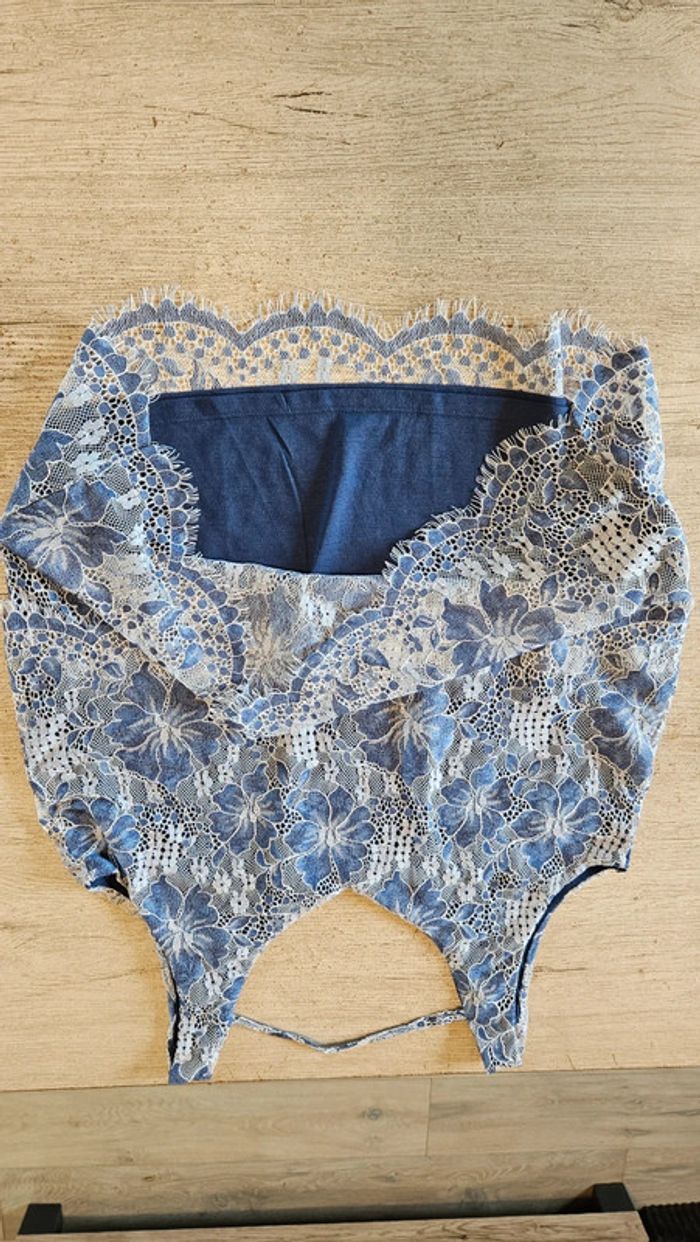 Débardeur bleu avec broderie blanche, Yessica, taille S, nickel - photo numéro 9