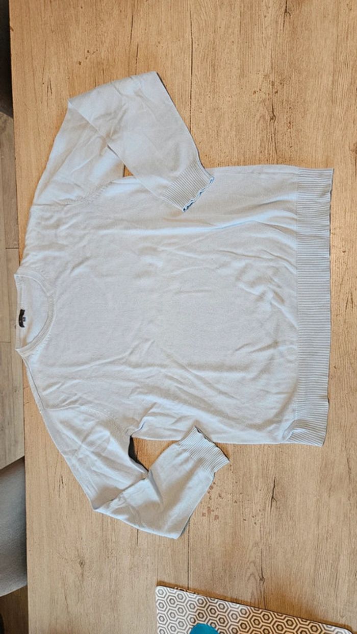 Pull léger à manches longues bleu clair, col rond, Tex Man, XL - photo numéro 2