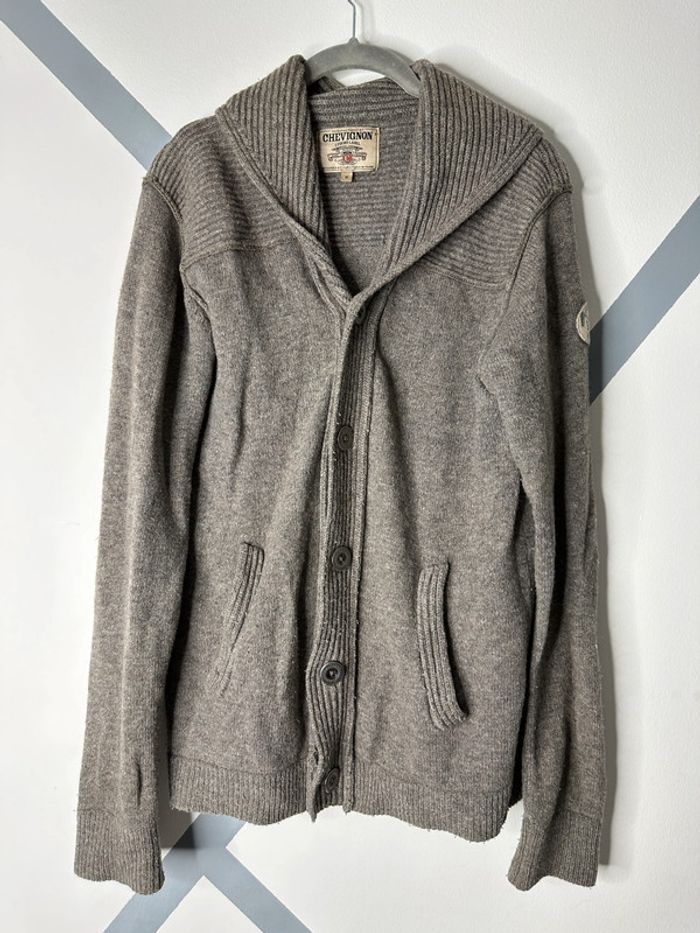 Cardigan Gris homme Chevignon vintage - photo numéro 4