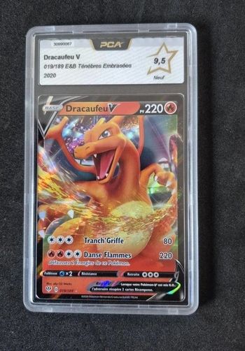 Carte Pokemon Dracaufeu V - PCA 9,5 - EB03 Tenebres embrasees FR 019/189 - Neuf