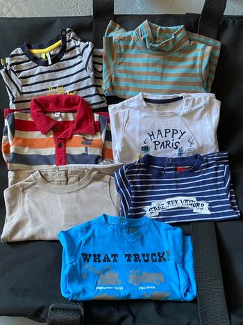 7 teeshirt manches longues 18 mois