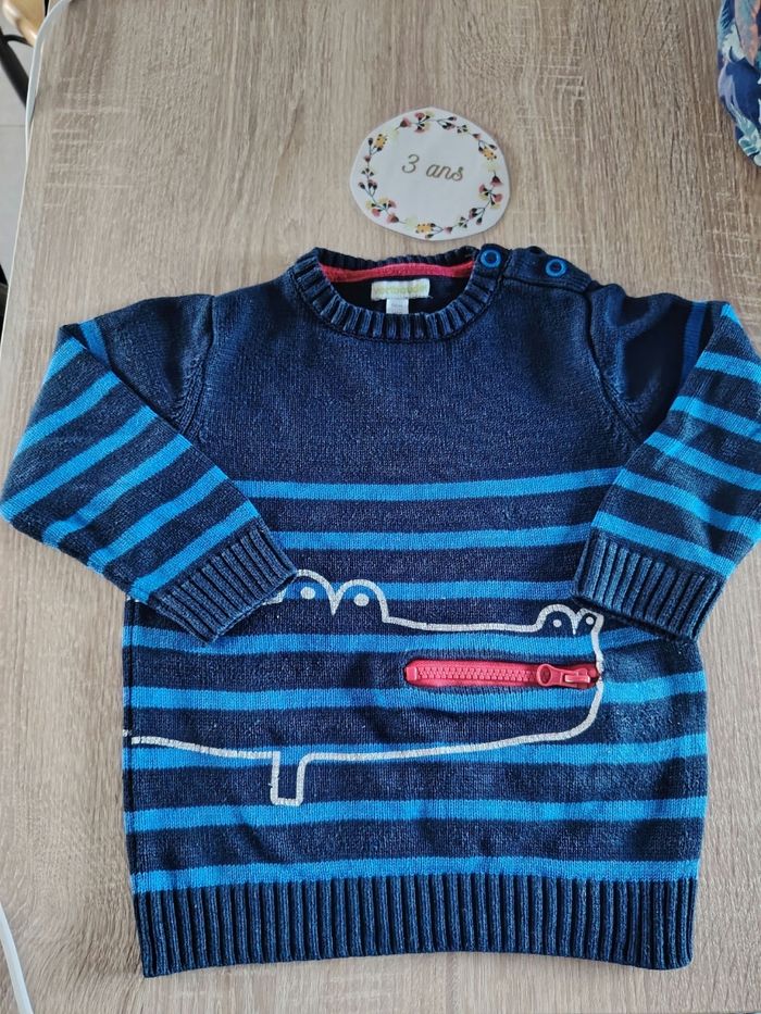 Lot de 2 pulls en coton 3 ans Vertbaudet tbe - photo numéro 5