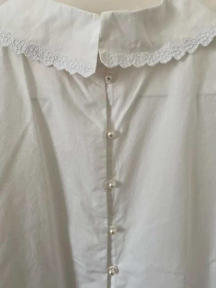 Blouse blanche col Claudine Custommade - photo numéro 10