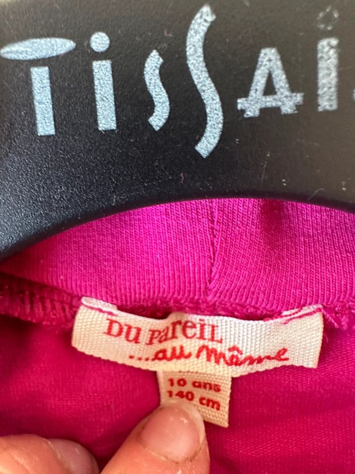 T-shirt rose col roulé en coton manches longues imprimée fille 10 ans comme neuf - photo numéro 6