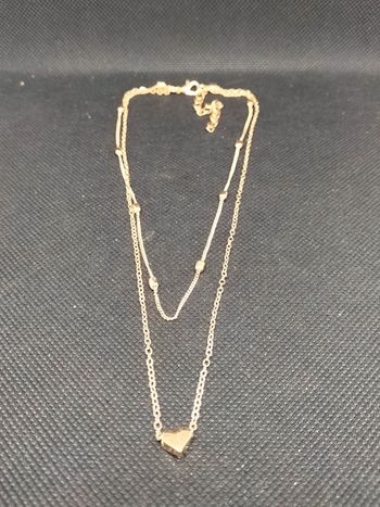 Double collier coeur doré