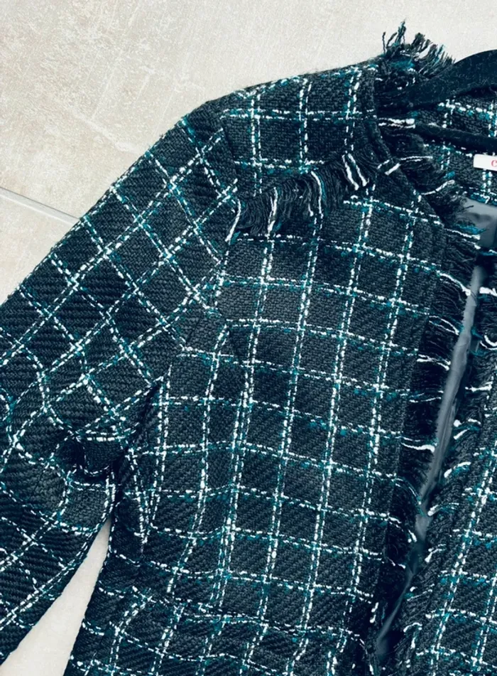 Magnifique veste blazer noire en tweed Camaïeu neuve - photo numéro 3