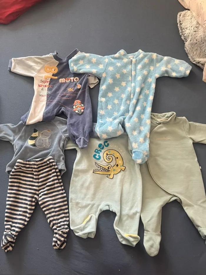 LOT DE 5 PYJAMA HIVER BEBE GARCON 3 MOIS