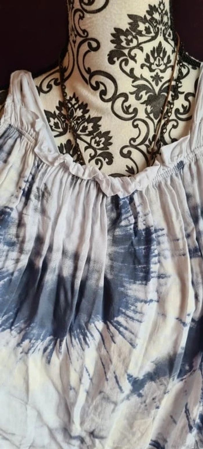 Robe été bleu Dégradé beige - photo numéro 2