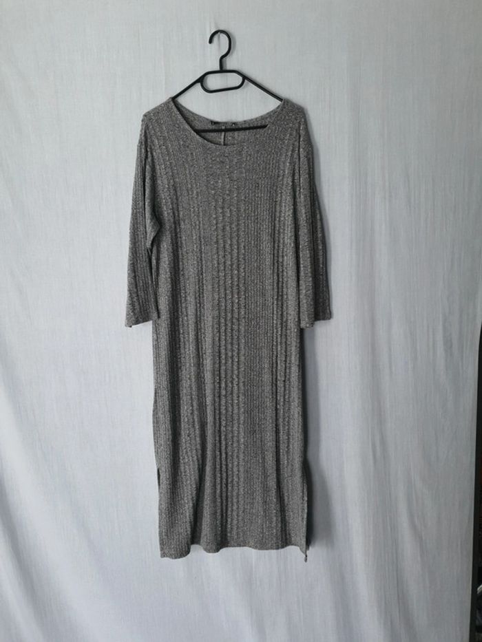 Robe pull gris chiné
