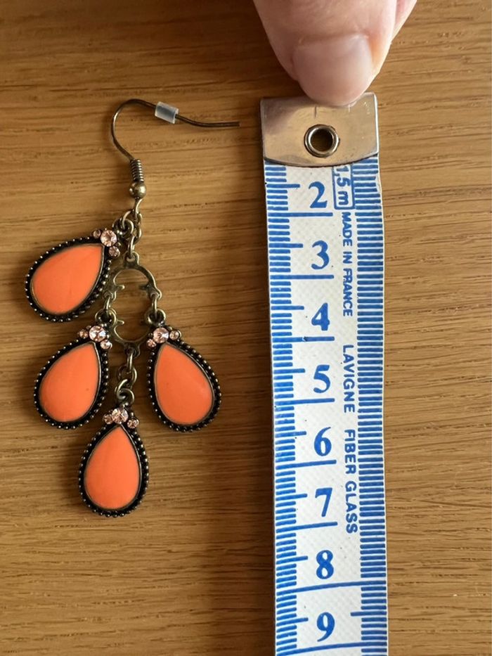 Boucles d’oreilles orange - photo numéro 3