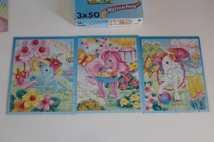 MB Puzzle Petit Poney 3x50 pièces 100% Complet - photo numéro 2