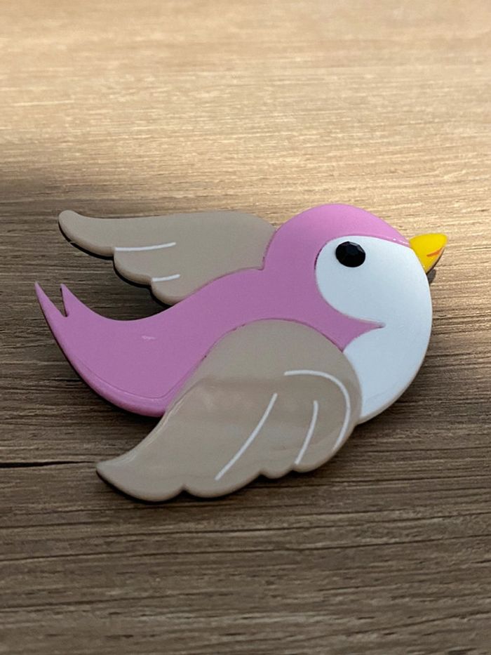 Broche oiseau résine acrylique good vibes