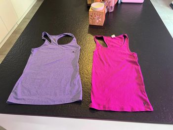 Lot 2 débardeur de sport Oxylane Domyos XS 34