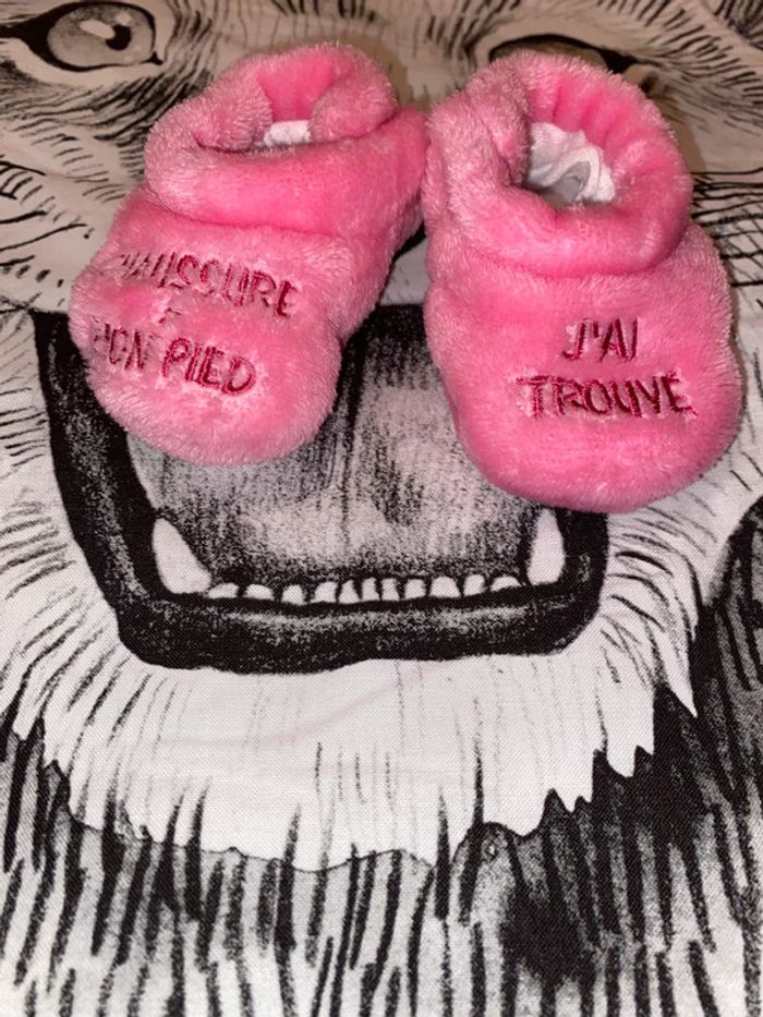 Chaussons bébé, taille 0-6 mois, marque inconnue. - photo numéro 2