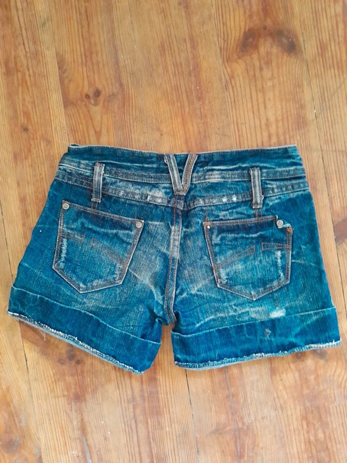 Short jeans effet délavé Revers jeans T34 - photo numéro 5