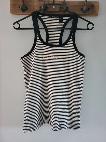 Mango débardeur rayé noir blanc taille 38 M