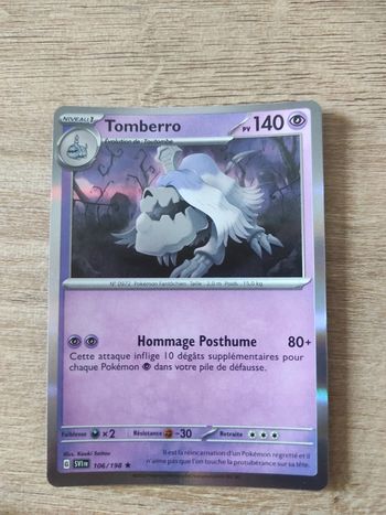 Carte pokémon rare holographique Tomberro