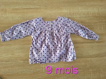 Chemise violette 9 mois