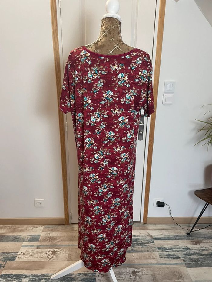 Robe rouge à fleurs – Femme – Taille XL – Longue, extensible, fluide et élégante - photo numéro 3