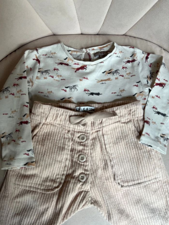Ensemble pantalon velours grosses côtes et t-shirt 18 mois - Émile et Ida - photo numéro 3