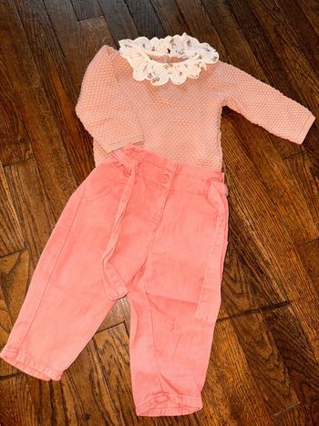 Pull Bout’chou et pantalon Kiabi 6 mois