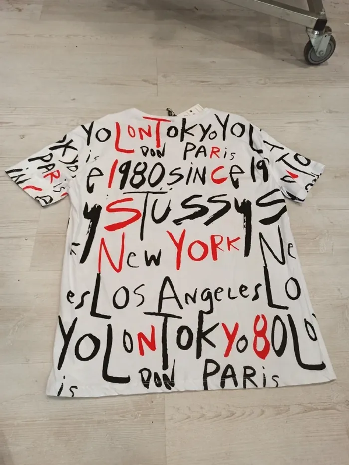 Tee shirt blanc imprimé rouge et noir homme xxl - photo numéro 3