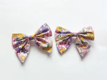 Lot barrettes noeuds liberty violet neuf