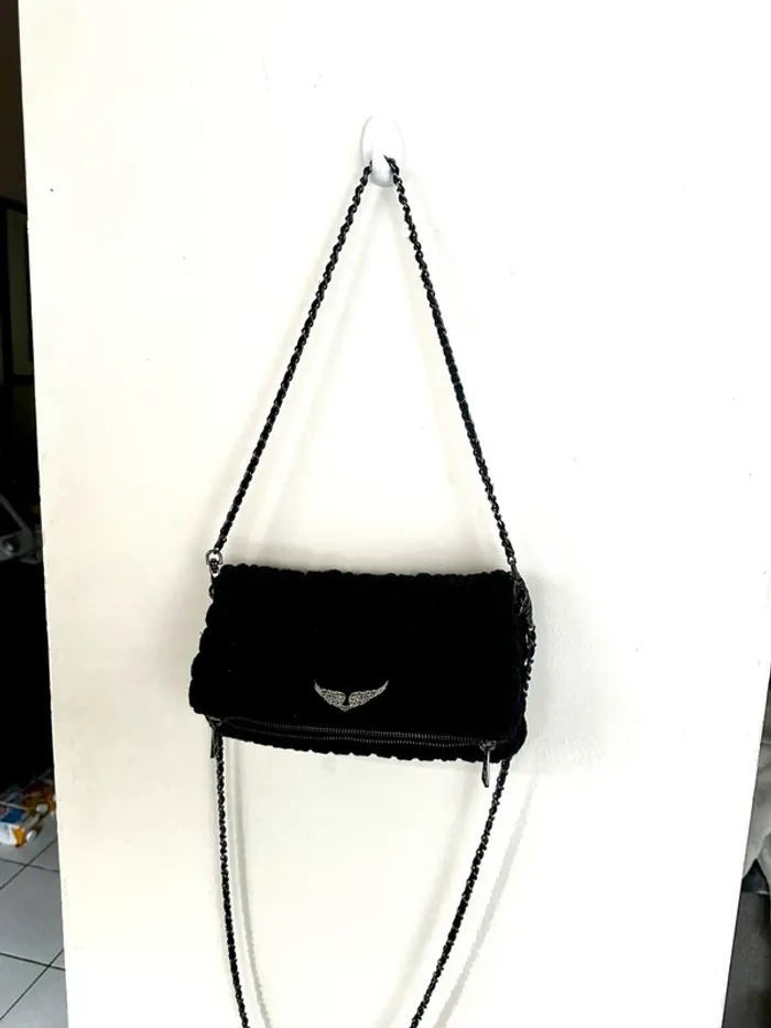 Pochette Rock en laine sac à bandoulière noir - Zadig et Voltaire - photo numéro 3