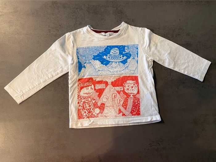 T-shirt manches longues blanc Little Marc Jacobs 4 ans/102 cm