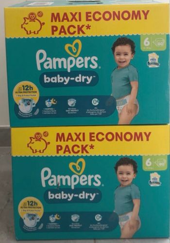 2 cartons de couches Pampers taille 6