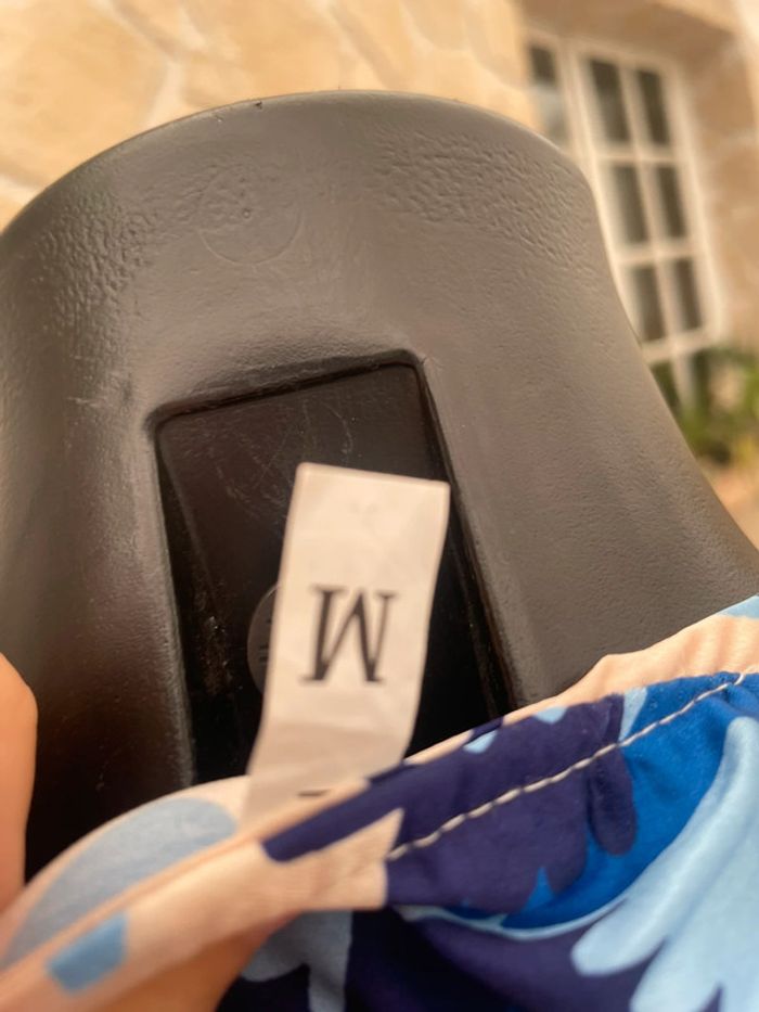 Robe satinée bleu et blanche longue bleu blanche taille M 38 - photo numéro 11