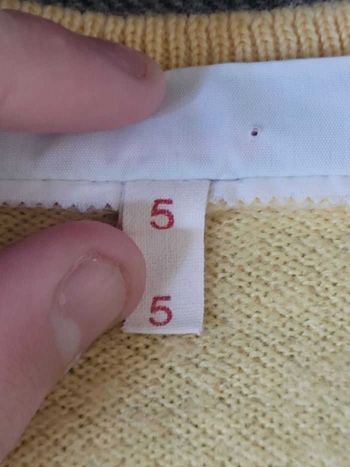 Pull Lacoste Vintage Col V | Jaune Citron | 100% Coton | Taille M Femme - photo numéro 8