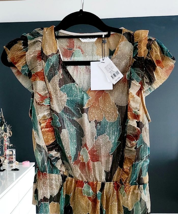 Haut manches courtes irisé Nina multicolore taille S Naf Naf - photo numéro 2