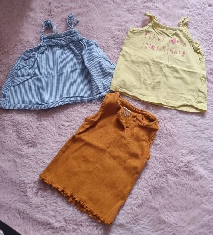 Lot 3 débardeurs - 9mois - 71cm
