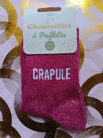 Chaussette à paillettes message